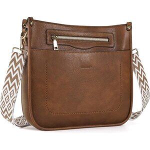 Womens Crossbody Bag Leather Shoulder Purse Hobo Bag Multi Pocket Handbag